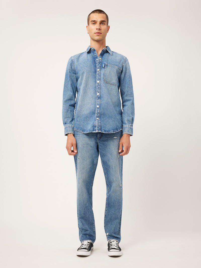 Noah Tapered Straight | Indigo Distressed