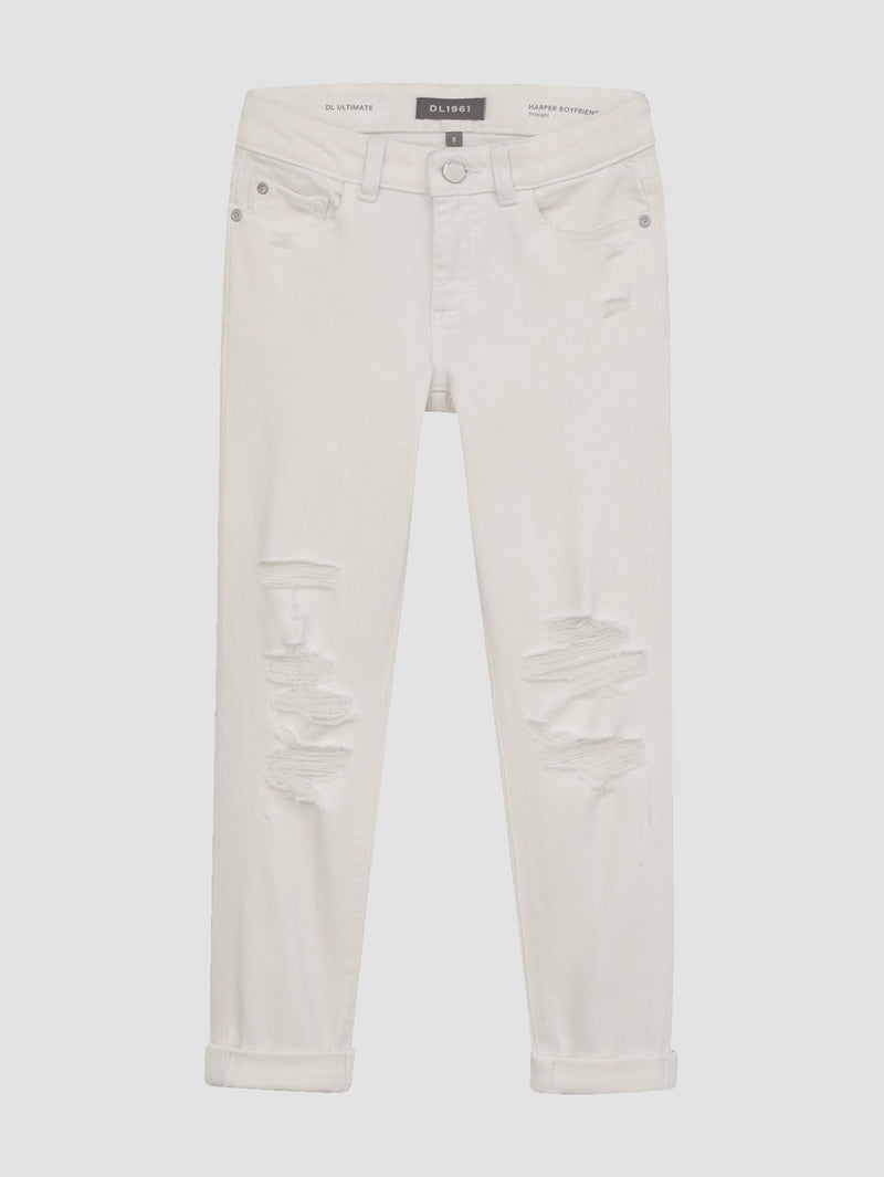 Harper Boyfriend | White Distressed